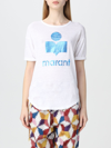 Isabel Marant Étoile Linen Tshirt With Logo In Blue
