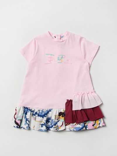 Emilio Pucci Babies' Dress With Patterned Flounces In Pink