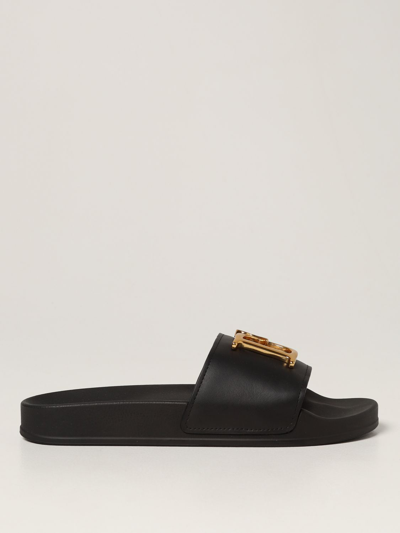 Dsquared2 Leather Sandals In Black 1