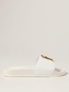 Dsquared2 10mm D2 Statement Leather Slides In White