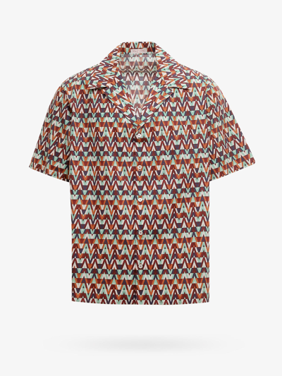 Valentino Optical Print Shirt In Red,brown,green