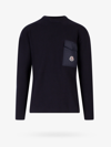 Moncler Pocket-detail Crew Neck Jumper In Blue