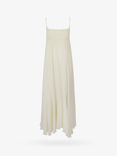 Sportmax Teseo Cotton And Silk Dress - Atterley In Lemon