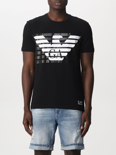 Ea7 T-shirt With Logo In Black