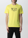 N°21 N ° 21 Cotton T-shirt With Logo In Yellow