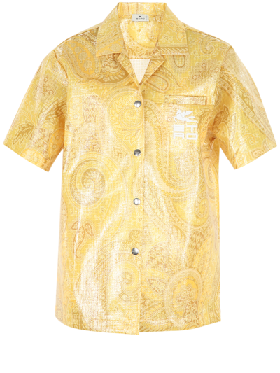 Etro Yellow Shirt With Logo - Atterley