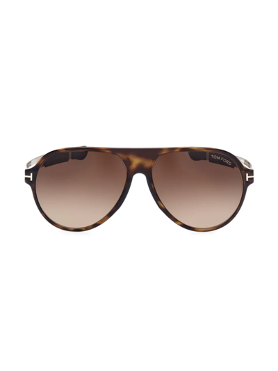 Tom Ford Oscar 60mm Pilot Sunglasses In Brown