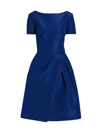 Carolina Herrera Icon Silk Faille Cocktail Dress In Cobalt