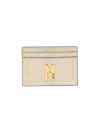 MOSCHINO WOMEN'S LOGO PYTHON-EMBOSSED LEATHER CARD CASE