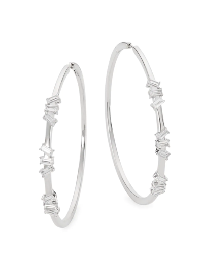 Adriana Orsini Women's Veritas Sterling Silver & Cubic Zirconia Hoop Earrings