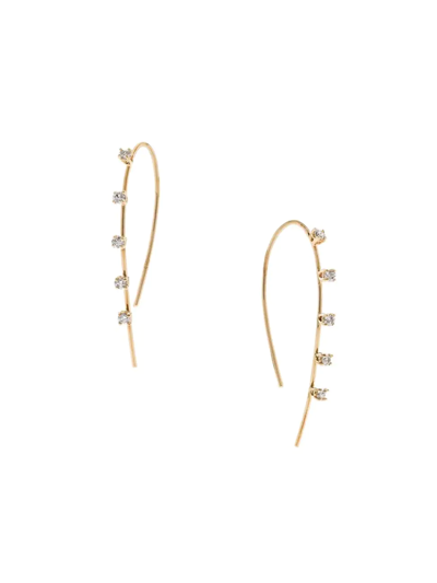 Lana Jewelry 14k Yellow Gold Diamond Threader Earrings