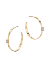 Lana Jewelry Women's 14k Yellow Gold & Emerald-cut-diamond Graduated Hoop Earrings