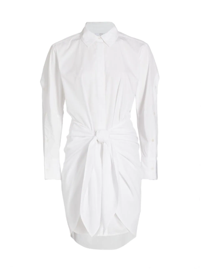 Derek Lam 10 Crosby Charlotte Tie Waist Shirt Dress In White