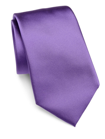 Ralph Lauren Purple Label Solid Silk Tie In Purple
