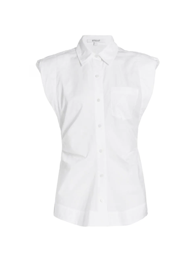 Derek Lam 10 Crosby Ivy Ruched Button-down Shirt In White