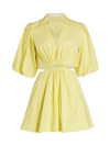 Jonathan Simkhai Aulora Cut-out Spread Collar Minidress In Chamomile Giallo