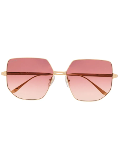 Cartier Geometric-frame Gradient Sunglasses In Gold