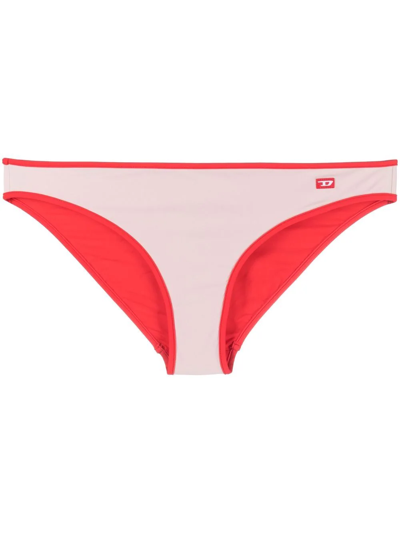 Diesel Bfpn-angelss Contrast-trimmed Bikini Bottoms In White