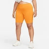 Nike Sportswear Essential Women's Mid-rise Bike Shorts In Light Curry/white