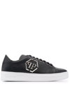 Philipp Plein Lo-top Sneakers Cocco Print Insert Hexagon In Black