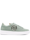 Philipp Plein Hexagon Low-top Leather Sneakers In Green