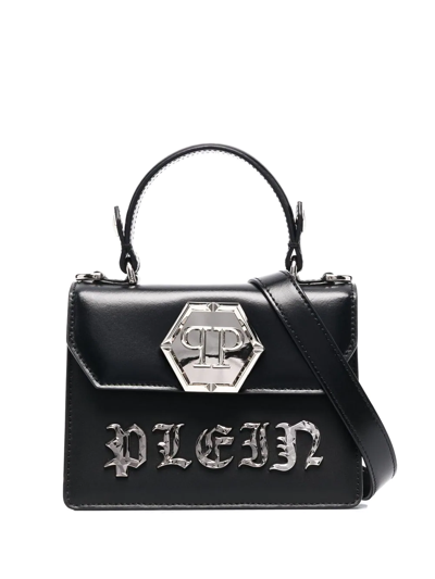 Philipp Plein Small Gothic Plein Handle Bag In Black