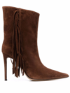 ALEXANDRE VAUTHIER FRINGED SUEDE 110MM ANKLE BOOTS