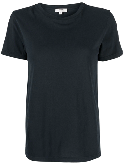 Agolde Ribbed Neck T-shirt In Black