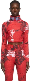 Reebok By Pyer Moss Red Pyer Moss Edition Cropped Turtleneck In Primal Red