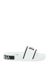 Dolce & Gabbana Letter Print Sandals In White,black