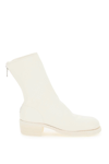 Guidi Zipped Ankle Boots In White