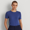Ralph Lauren Stretch Cotton T-shirt In Soft Sapphire