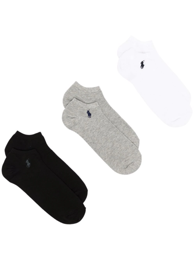 Polo Ralph Lauren Polo Pony Ankle Sock Set In Black