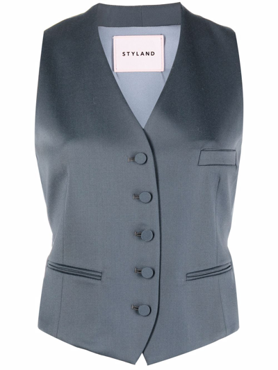Styland Single-breasted Waistcoat In Grey