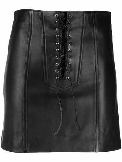 Manokhi Lace-up Mini Skirt In Black