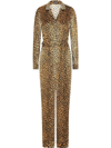 Dolce & Gabbana Leopard-print Silk-twill Jumpsuit In Gold