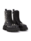 DOLCE & GABBANA STUDDED LEATHER COMBAT BOOTS