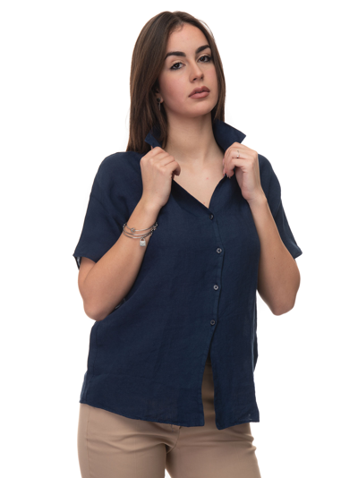 Fay Linen Shirt Blue  Woman