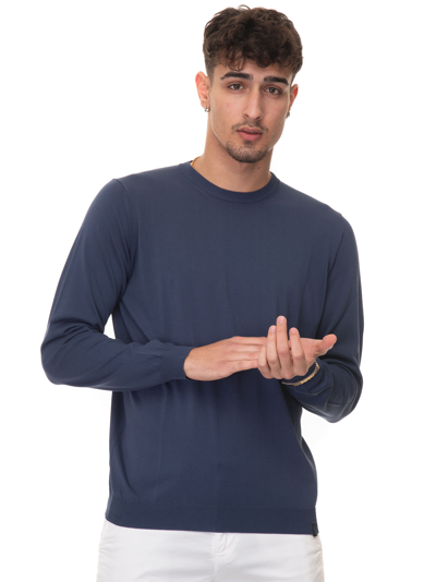 Fay Round-neck Pullover Blue  Man