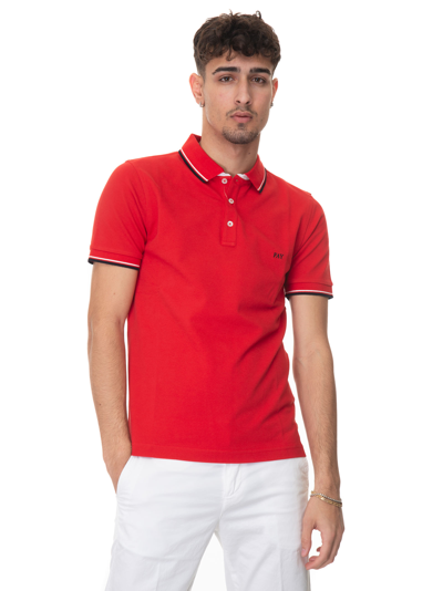 Fay Mens Red Other Materials Polo Shirt