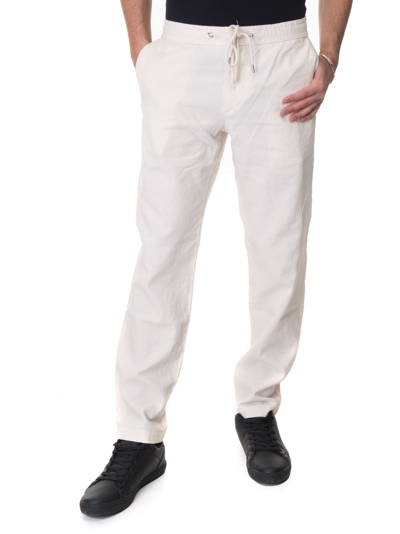 Hugo Boss Boss Linen Trousers With Drawstring White Linen Man