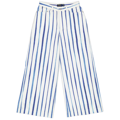 Polo Ralph Lauren Ladies Striped Wide Cropped Trousers In N/a