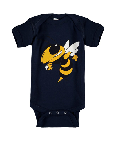 Two Feet Ahead Babies' Infant Boys And Girls Navy Ga Tech Yellow Jackets Big Logo Bodysuit