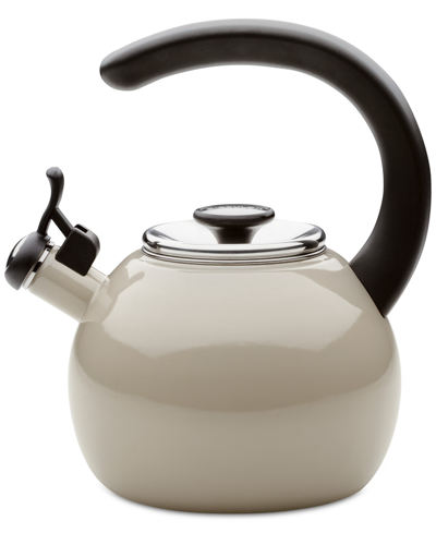 Circulon Enamel On Steel 2-qt. Whistling Teakettle With Flip-up Spout In Gray