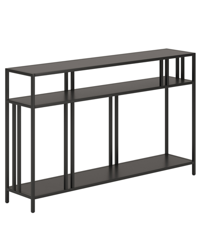 Hudson & Canal Cortland 48" Console Table With Shelves In Blackened Bronze