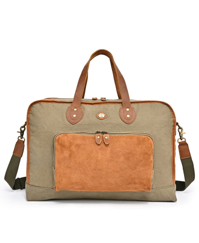 Tsd Brand Valley Oak Canvas Weekender Bag In Olive