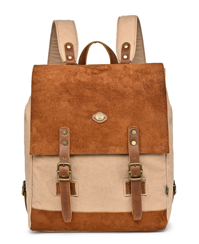 Tsd Brand Valley Oak Canvas Backpack In Khaki