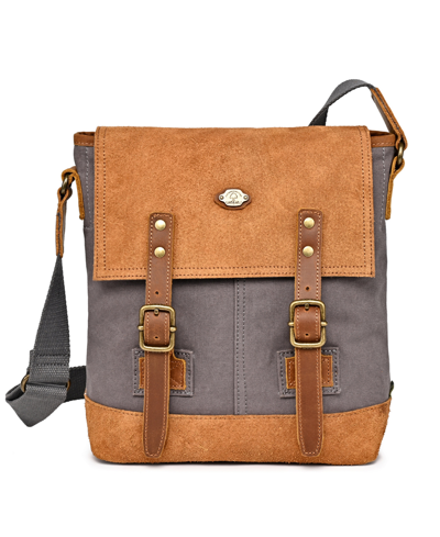 Tsd Brand Valley Oak Canvas Crossbody Bag In Gray