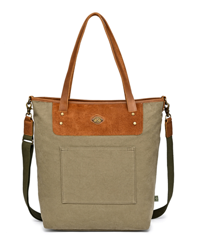 Tsd Brand Valley Oak Canvas Tote Bag In Olive
