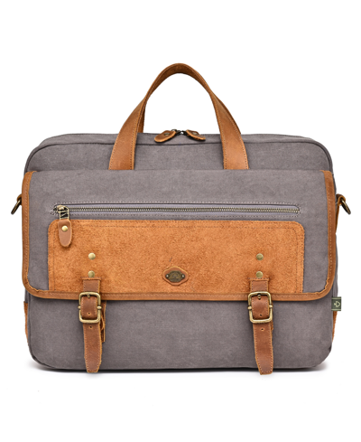 Tsd Brand Valley Oak Canvas Brief Bag In Gray